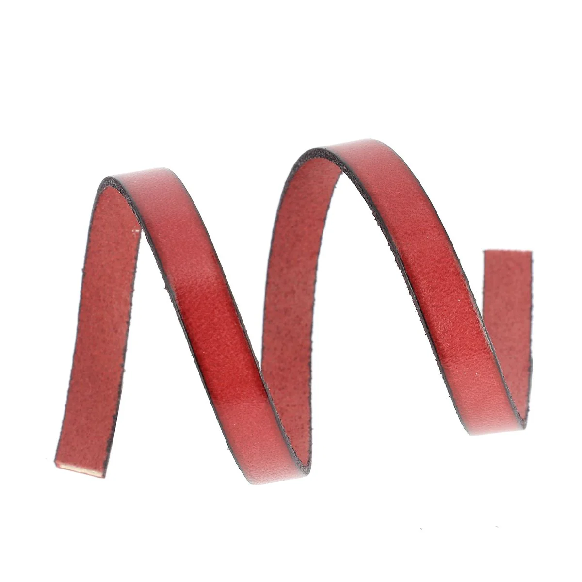 Lacet en cuir plat 10mm tranches noires - Les 10 cm - Image 21