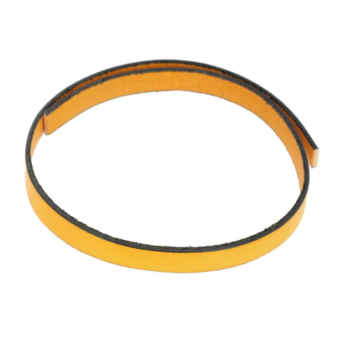 Lacet en cuir plat 10mm tranches noires - Les 10 cm - Image 25