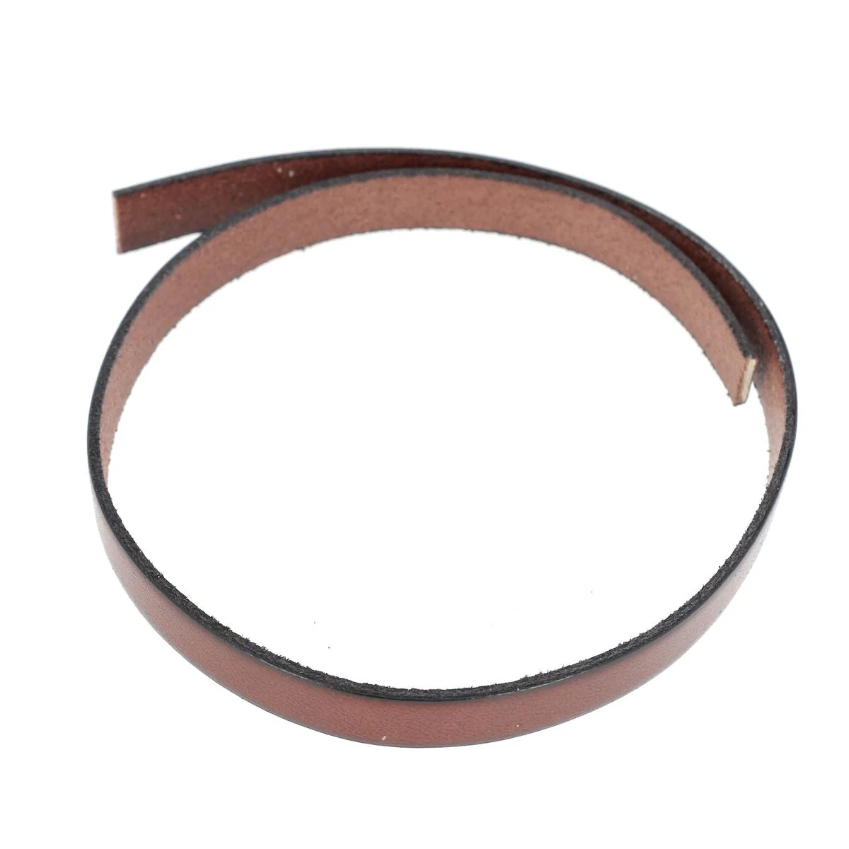 Lacet en cuir plat 10mm tranches noires - Les 10 cm - Image 28