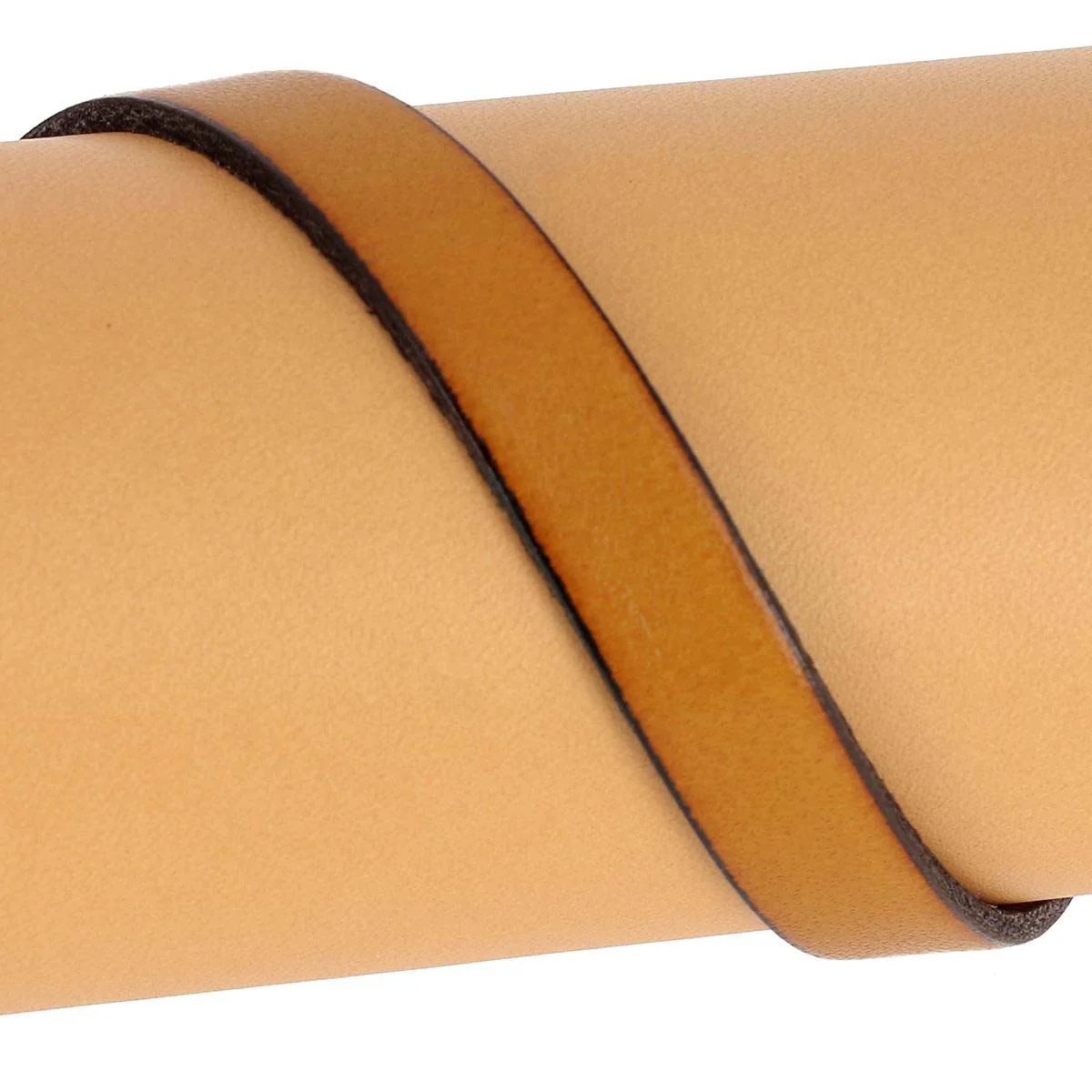 Lacet en cuir plat 10mm tranches noires - Les 10 cm - Image 29