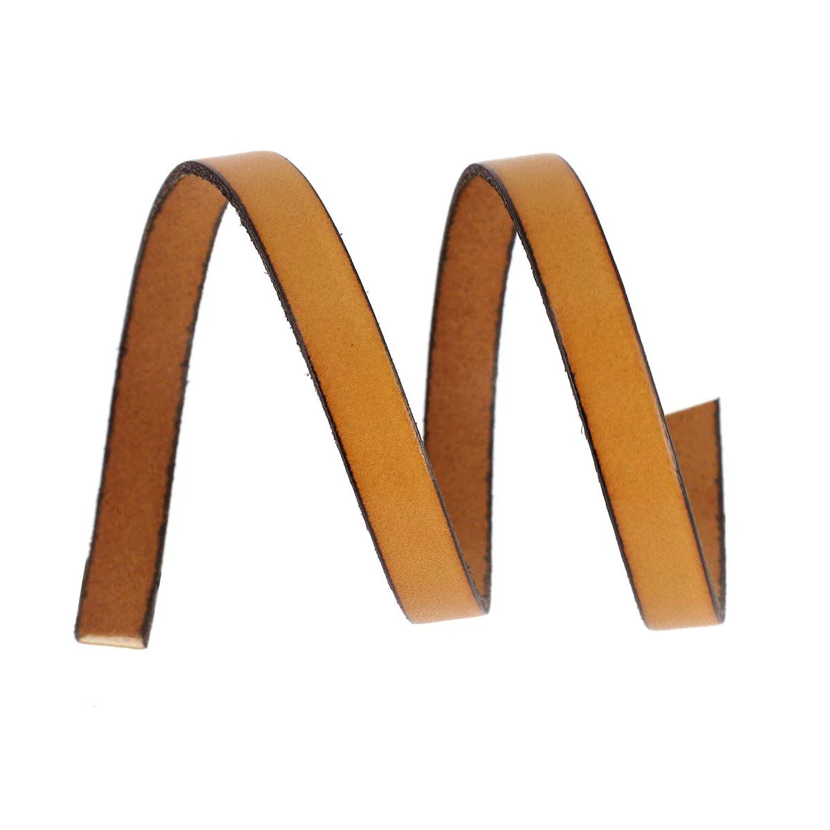 Lacet en cuir plat 10mm tranches noires - Les 10 cm - Image 30