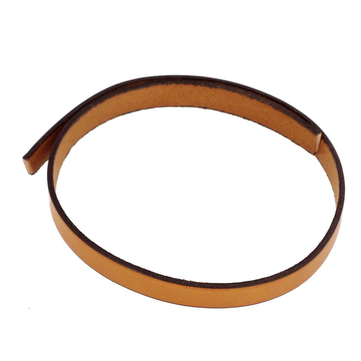 Lacet en cuir plat 10mm tranches noires - Les 10 cm - Image 31