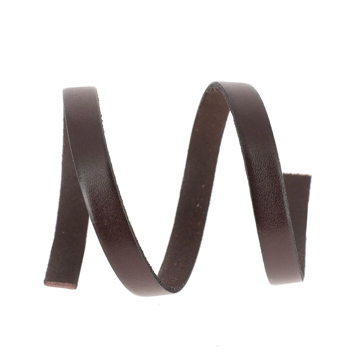 Lacet en cuir plat 10mm tranches noires - Les 10 cm - Image 33
