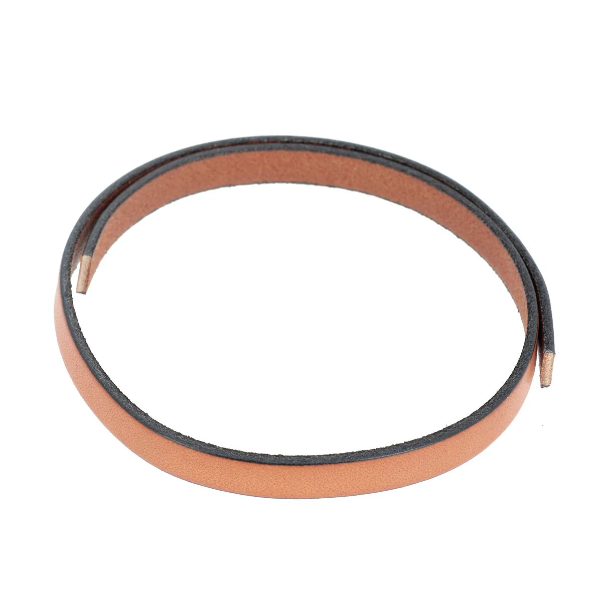 Lacet en cuir plat 10mm tranches noires - Les 10 cm - Image 4