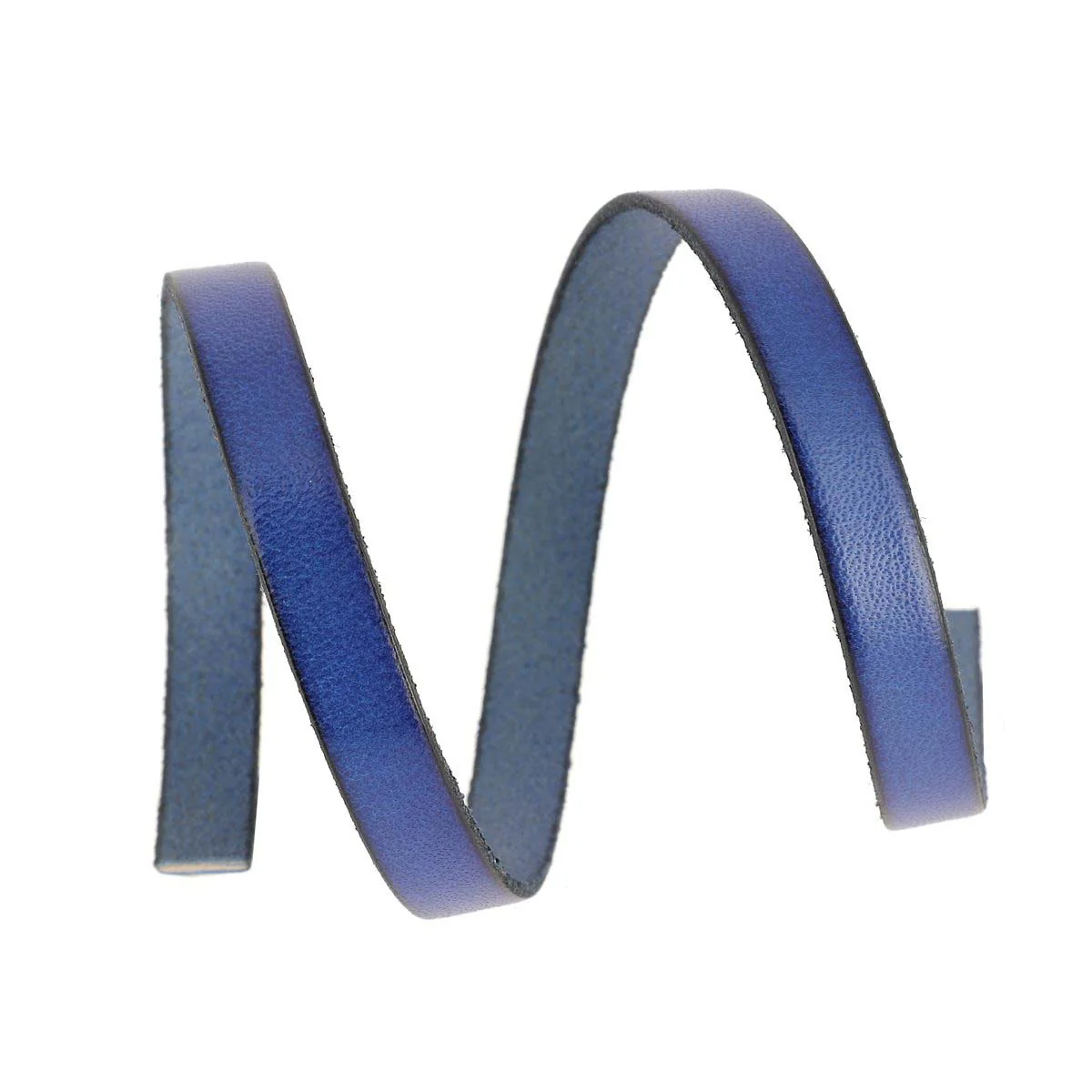 Lacet en cuir plat 10mm tranches noires - Les 10 cm - Image 6