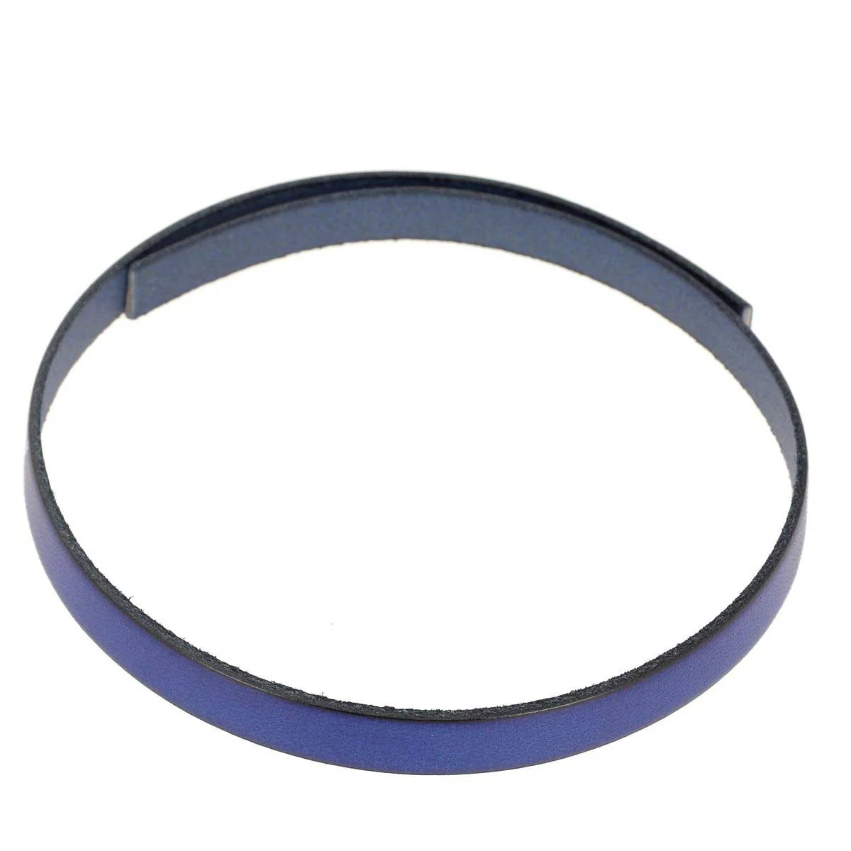 Lacet en cuir plat 10mm tranches noires - Les 10 cm - Image 7