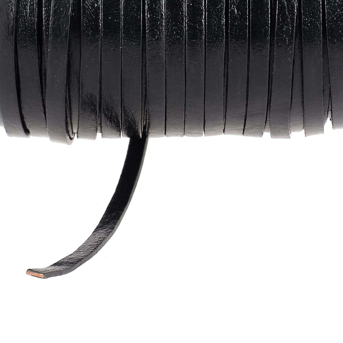 Lacet en cuir pigmenté Plat - Largeur 3mm - Image 5