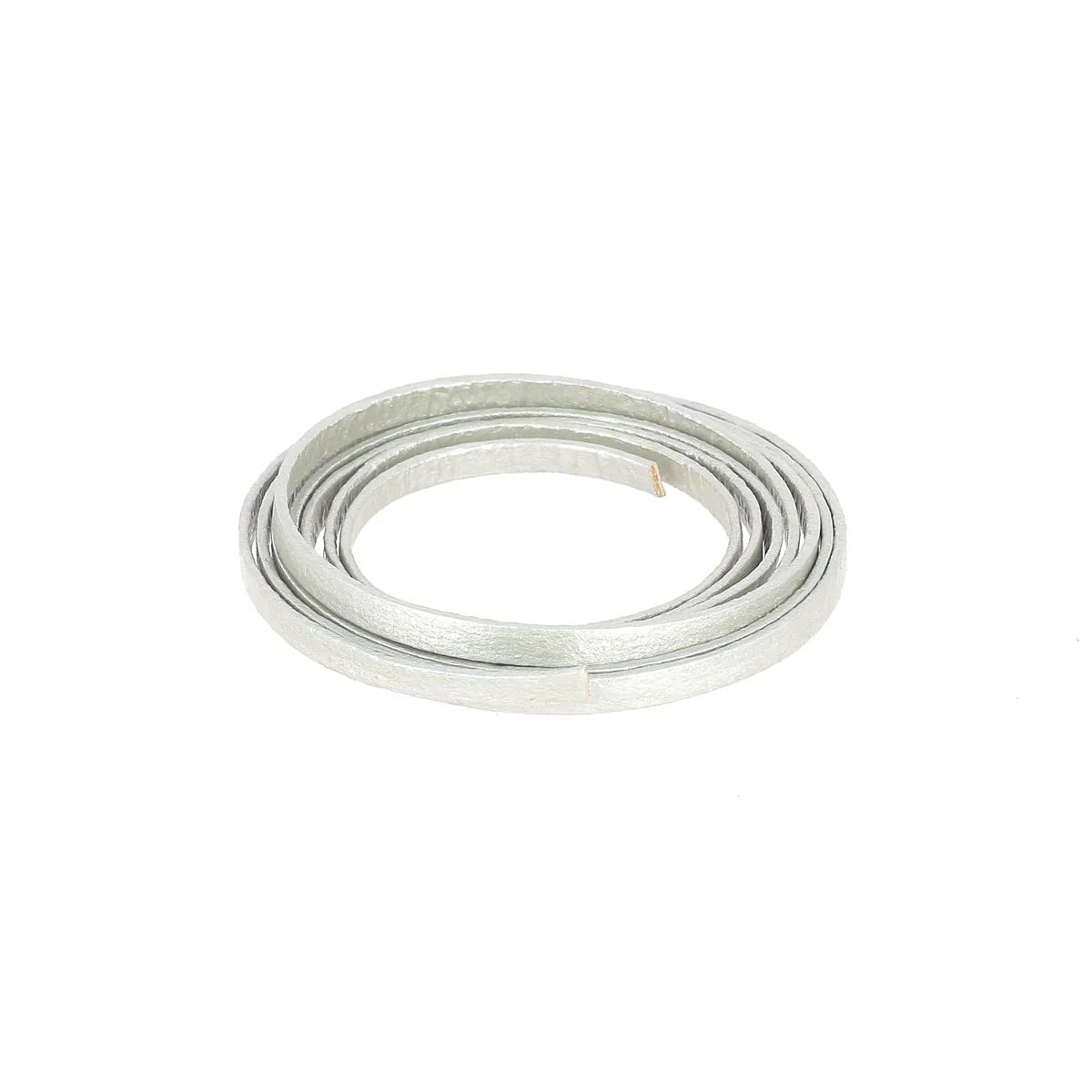 Lacet en cuir pigmenté Plat - Largeur 4mm - Image 4