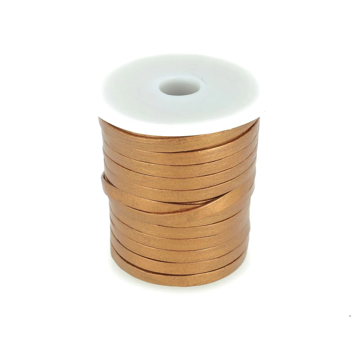 Lacet en cuir pigmenté Plat - Largeur 5mm - Image 6