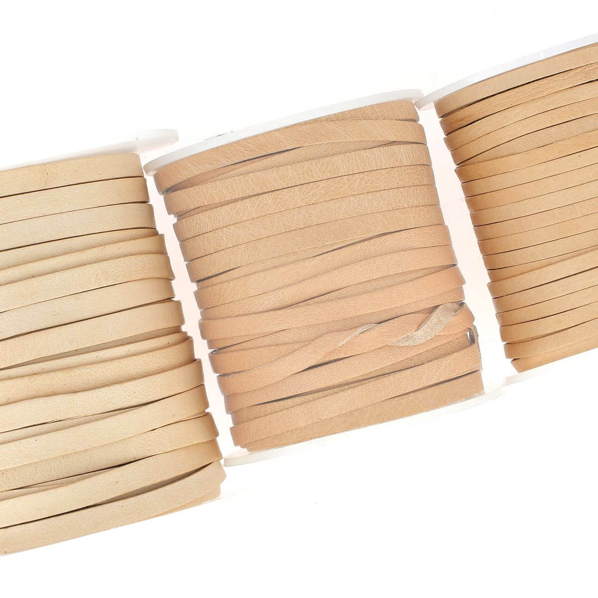 Lacet en cuir Plat - NATUREL - Image 4