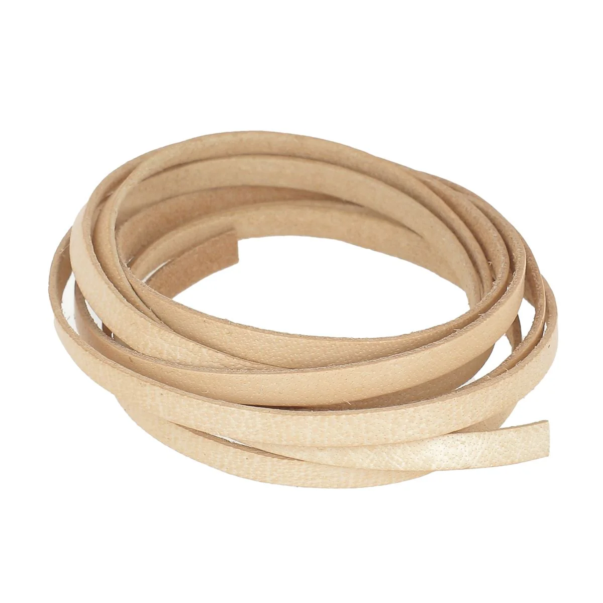 Lacet en cuir Plat - NATUREL - Image 9