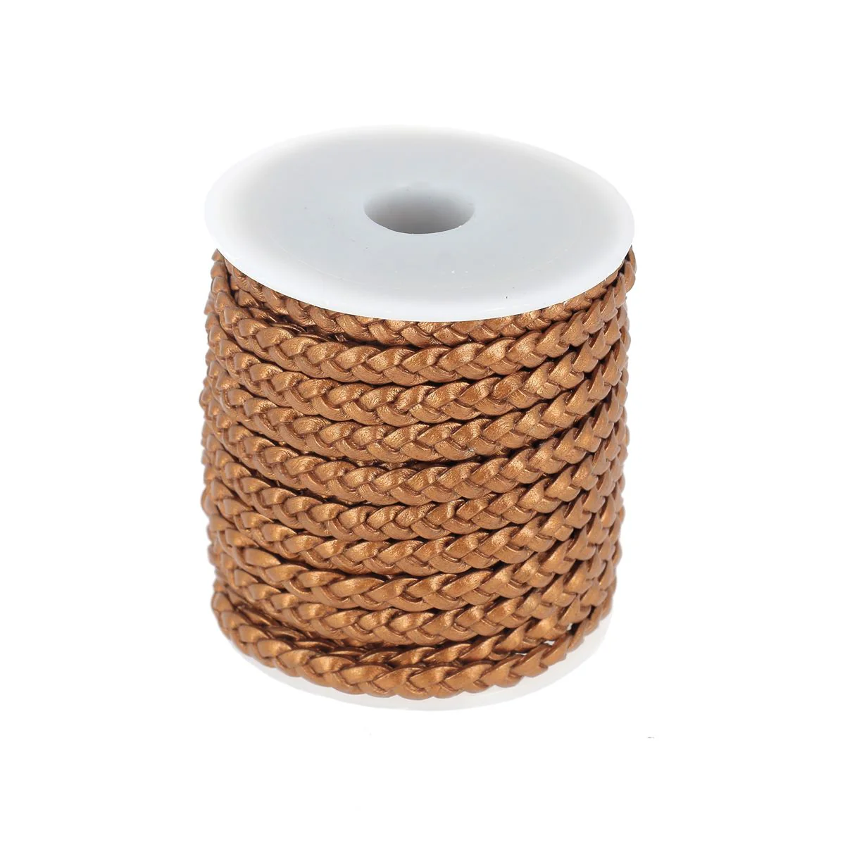 Lacet en cuir pigmenté Plat tressé - BRONZE