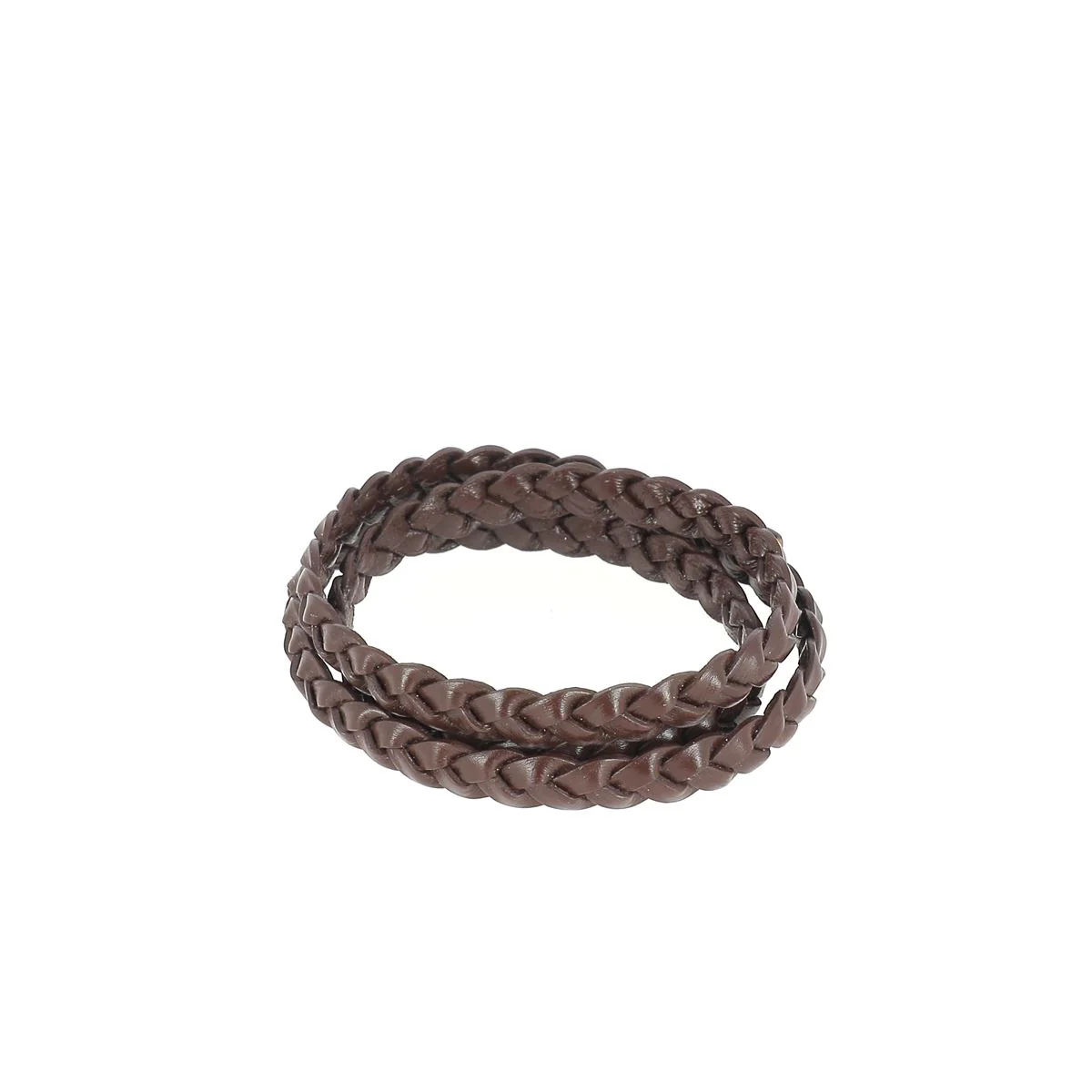 Lacet en cuir pigmenté Plat tressé - CHOCOLAT - Image 11