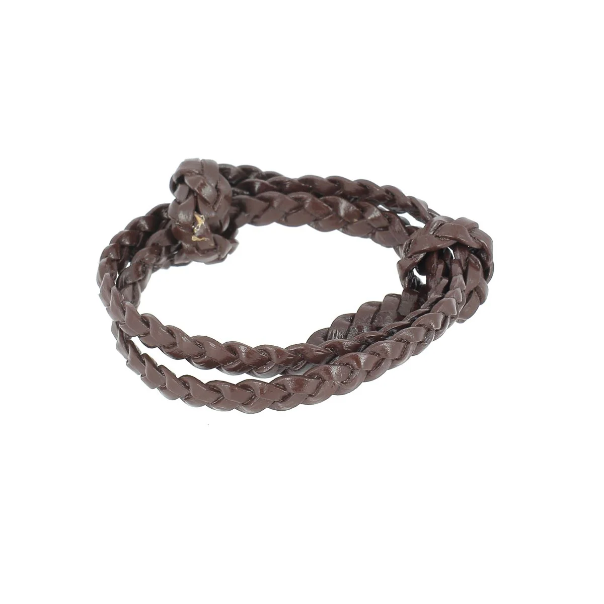 Lacet en cuir pigmenté Plat tressé - CHOCOLAT - Image 9