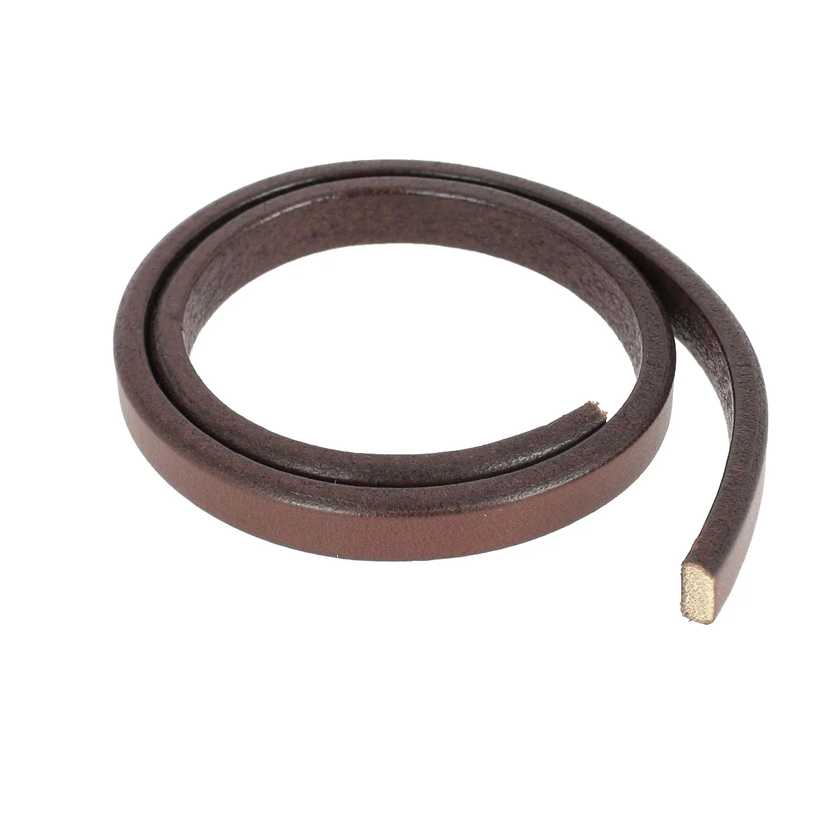 Lacet en cuir Régaliz teinté - 10x4,5mm - Cognac - Les 10cm