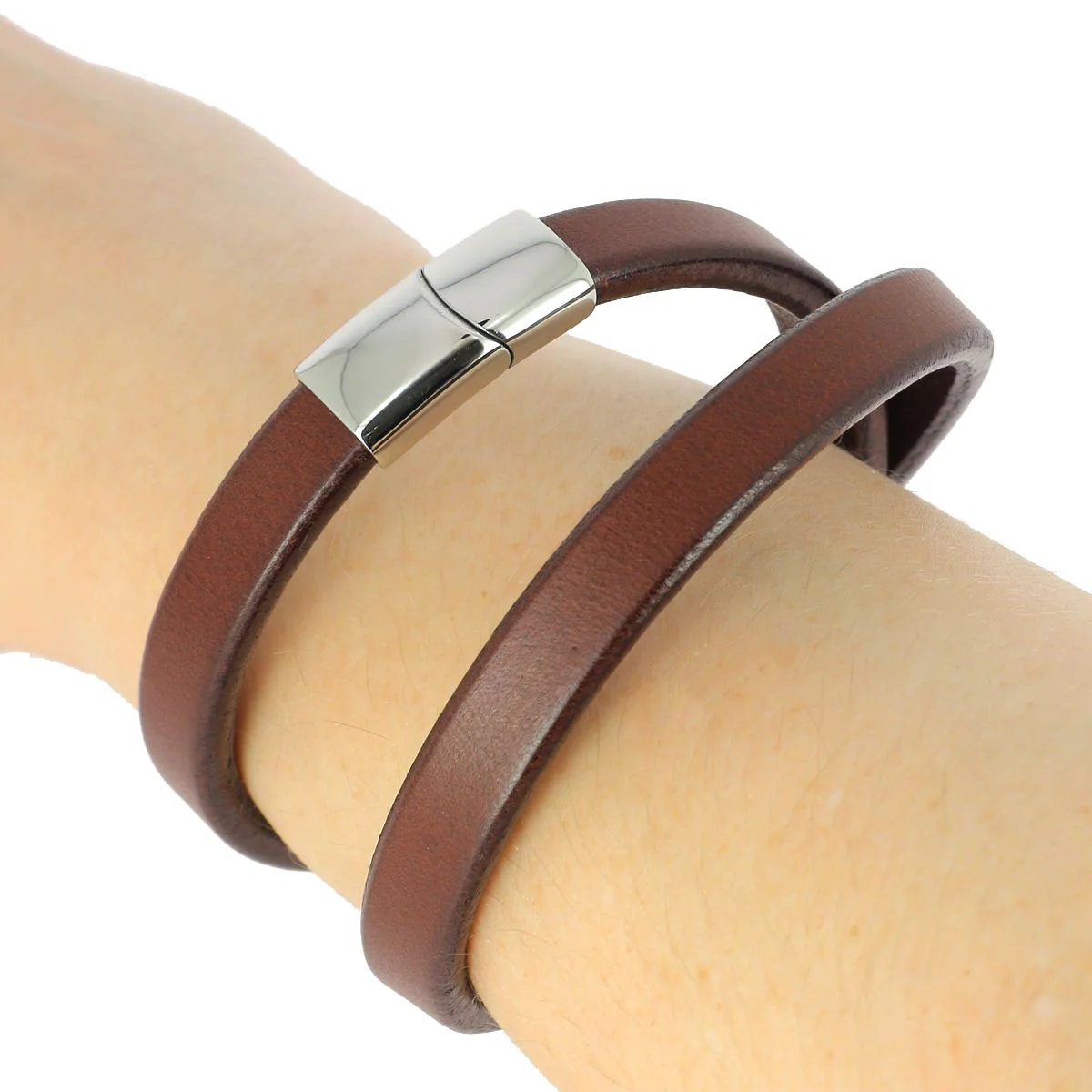Lacet en cuir Régaliz teinté - 10x4,5mm - Cognac - Les 10cm - Image 3