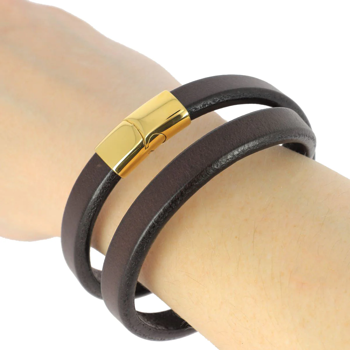 Lacet en cuir Régaliz teinté - 10x4,5mm - Marron - Les 10cm - Image 2