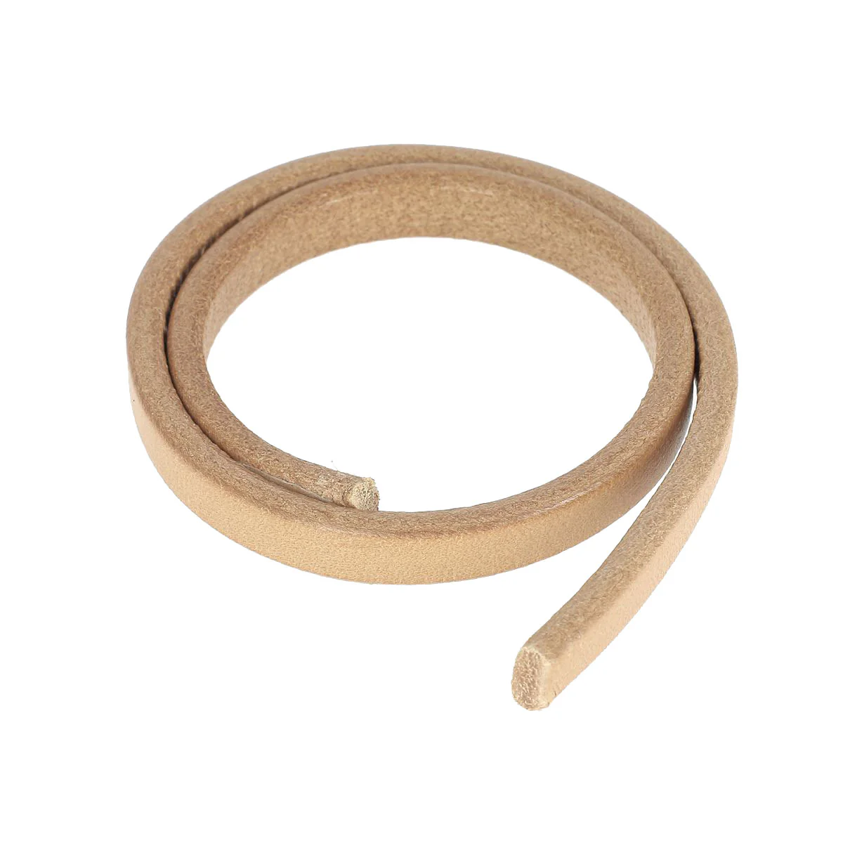 Lacet en cuir Régaliz teinté - 10x4,5mm - Naturel - Les 10cm