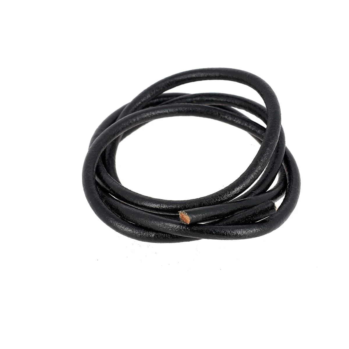 Lacet en cuir pigmenté Rond - Diamètre 5mm - Image 3