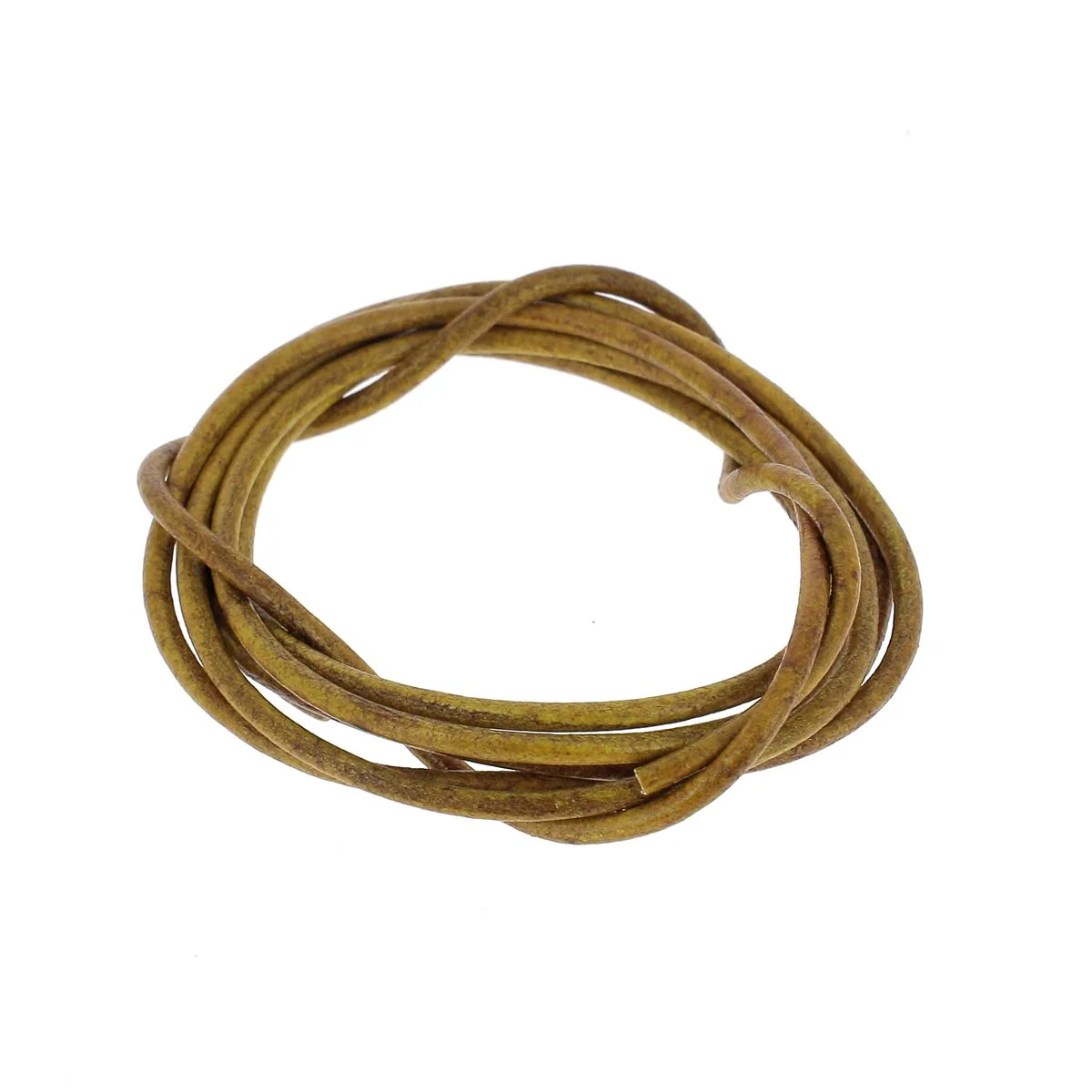 Lacet en cuir teinté Rond - AMBRE - Image 6