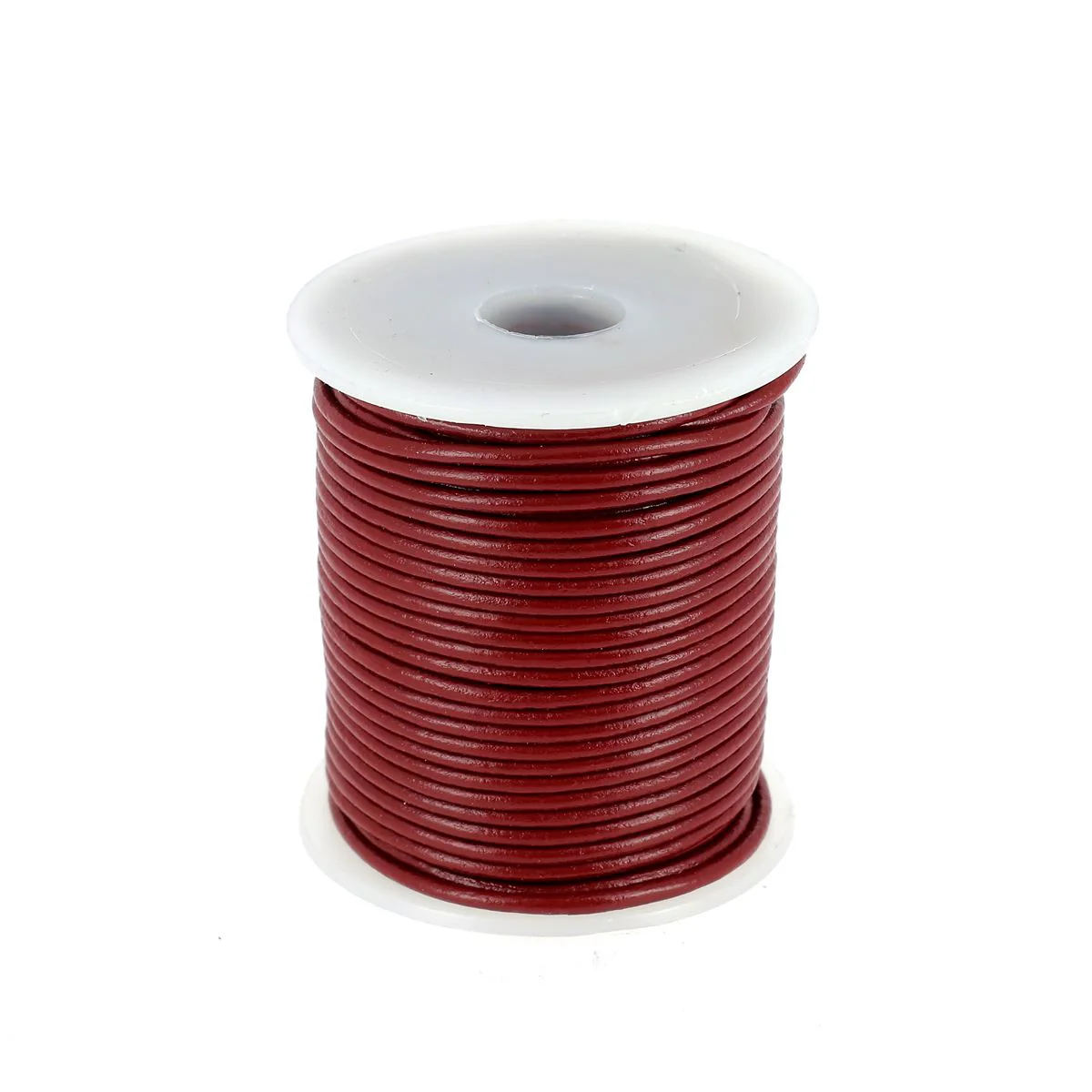 Lacet en cuir Rond - Diamètre 2mm BORDEAUX 1 mètre de lacet