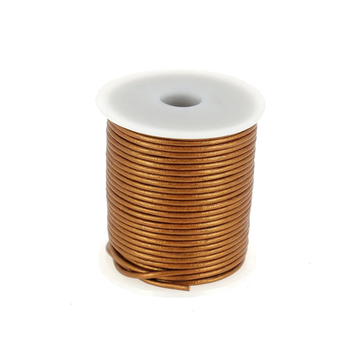 Lacet en cuir Rond - Diamètre 2mm BRONZE  1 mètre de lacet