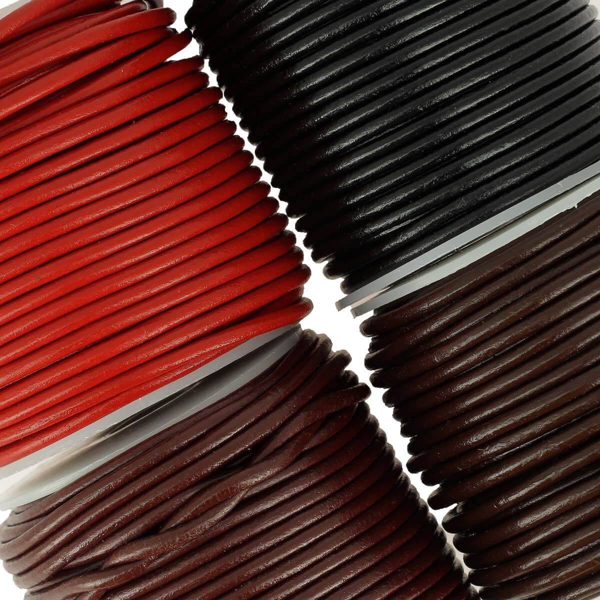 Lacet en cuir pigmenté Rond - Diamètre 2.5mm - Image 2