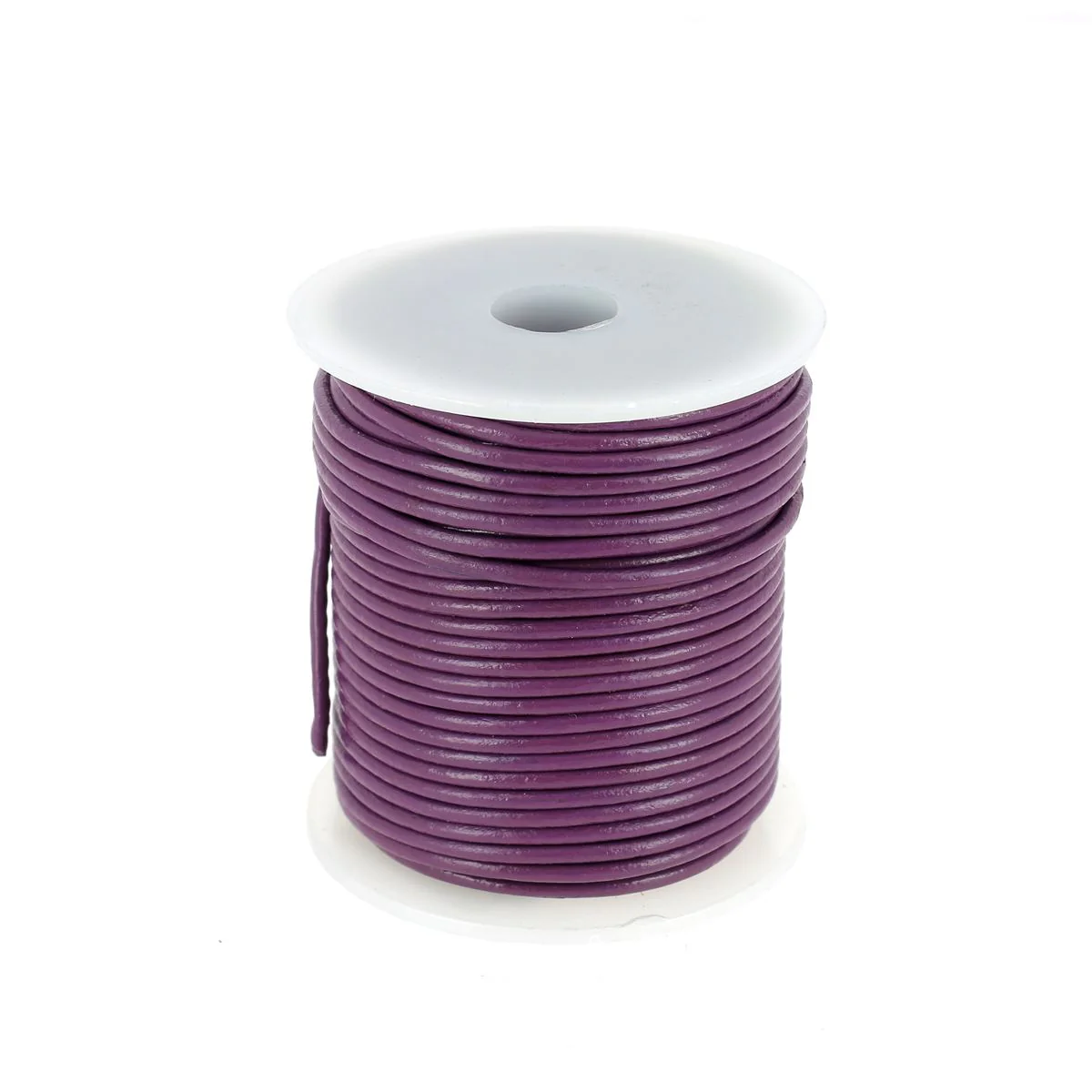 Lacet en cuir Rond - Diamètre 2mm VIOLET 1 mètre de lacet