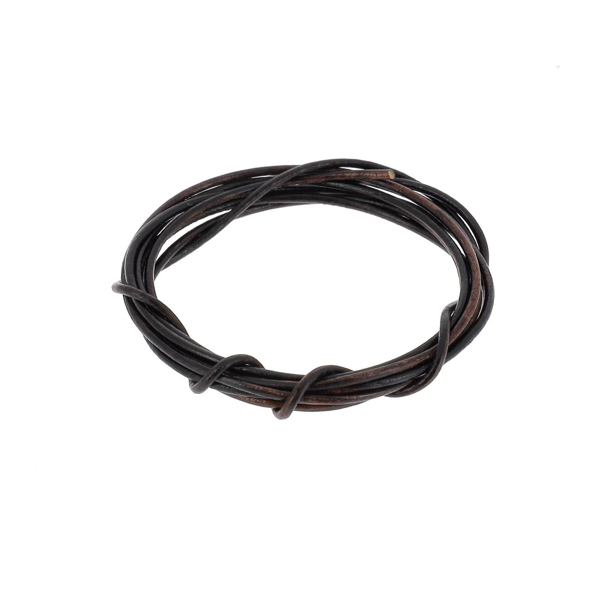 Lacet en cuir teinté Rond - MARRON ÉBÈNE - Image 4