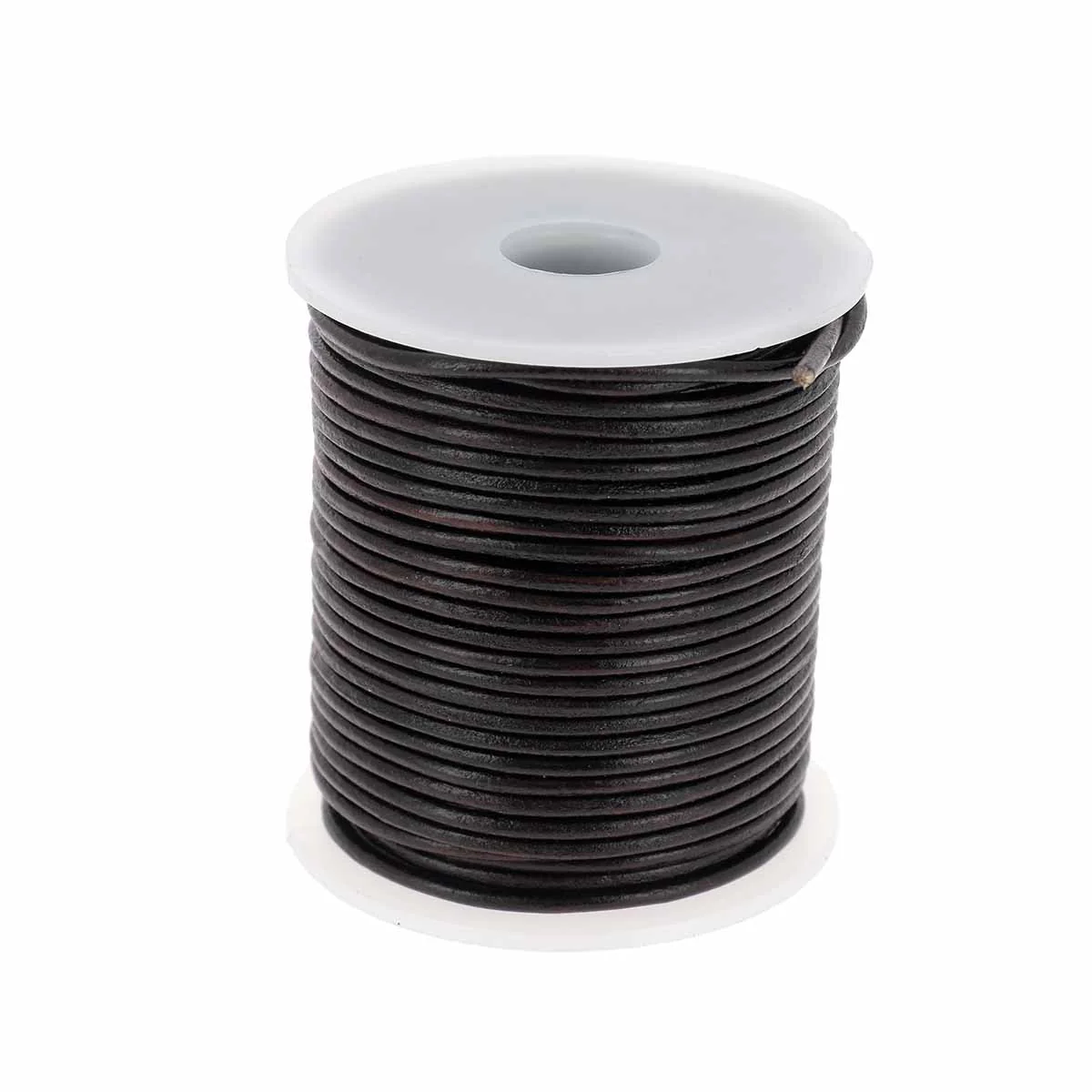 Lacet en cuir teinté Rond - MARRON ÉBÈNE - Image 5