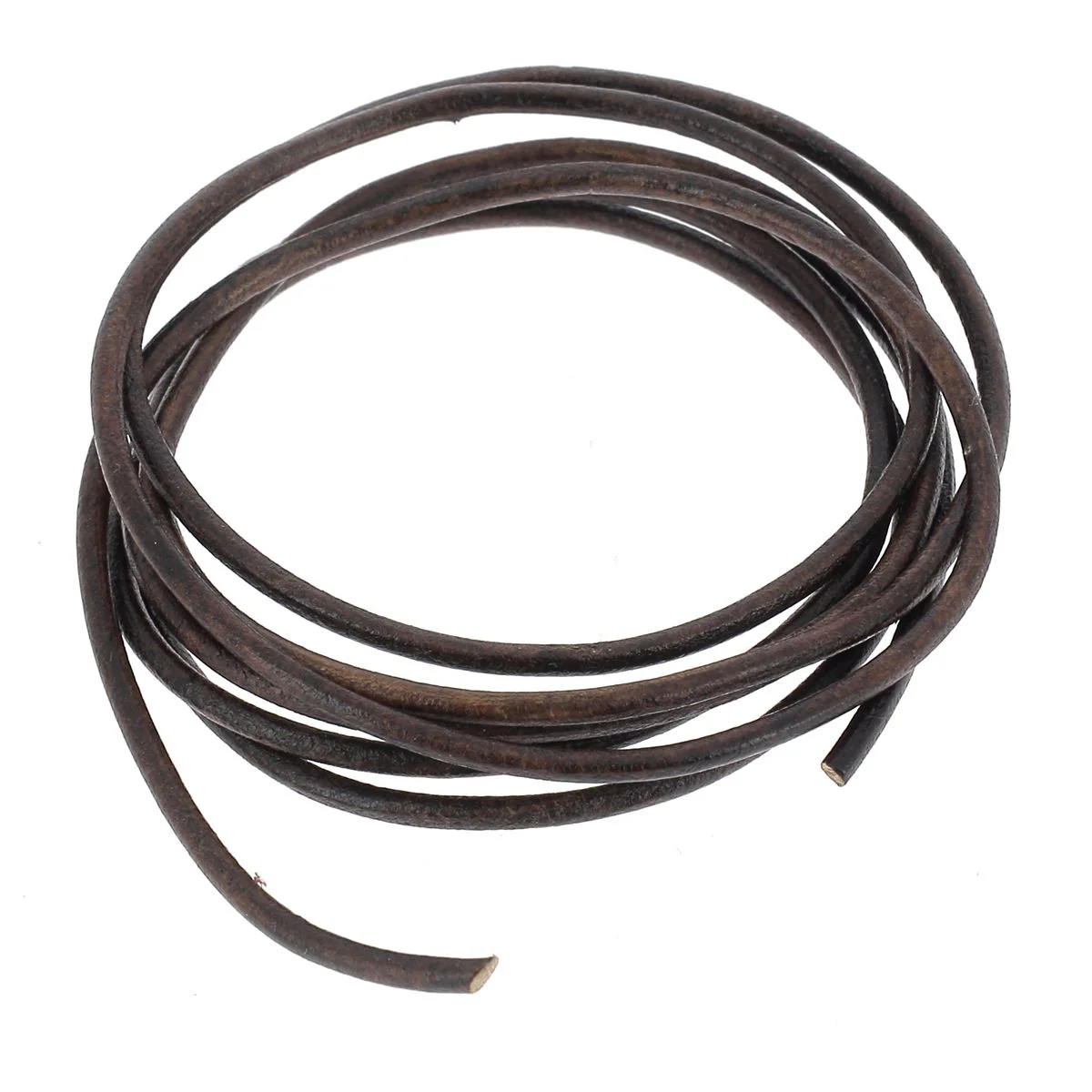 Lacet en cuir teinté Rond - MARRON ÉBÈNE - Image 6