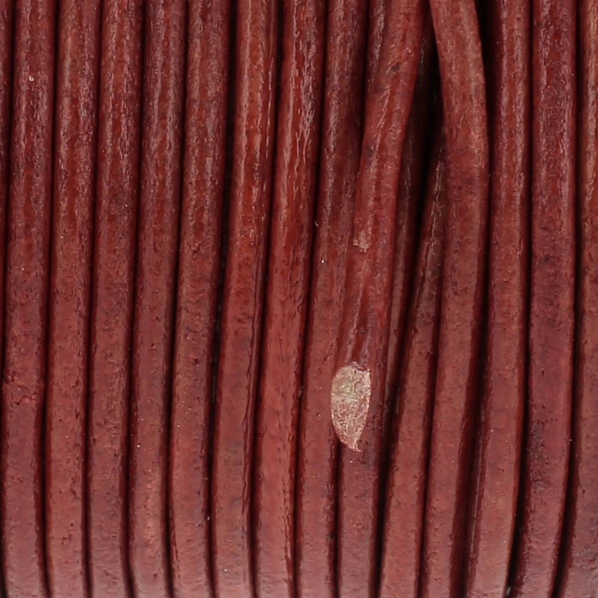 Lacet en cuir teinté Rond - ROUGE - Image 3