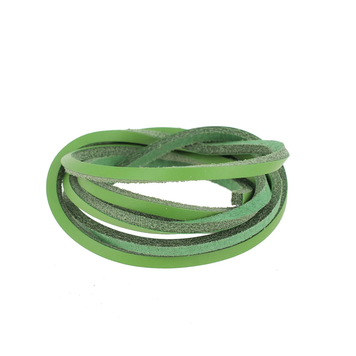 Lacet en cuir Carré - Largeur 2,8mm - Longueur 1,20m - VERT CLAIR