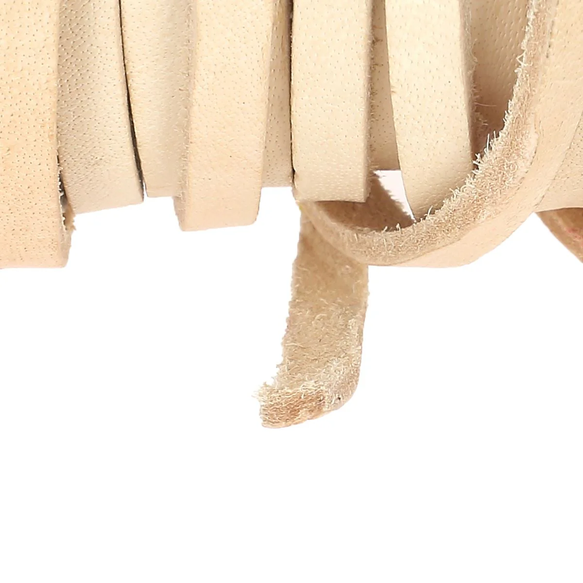 Lacet en cuir de buffle Plat - NATUREL - Image 4