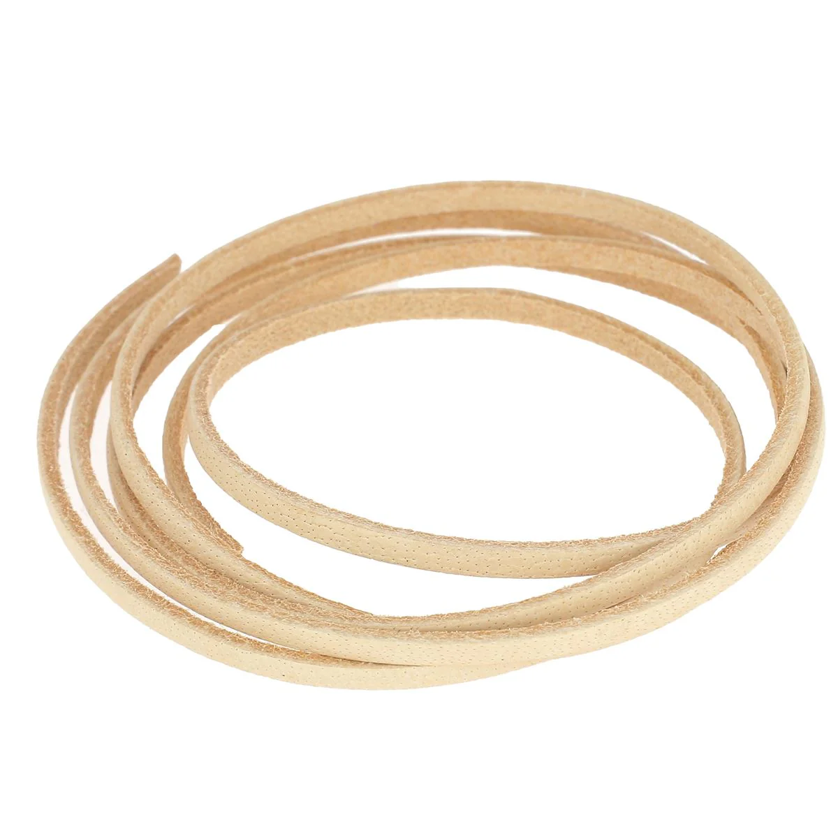 Lacet en cuir de buffle Plat - NATUREL - Image 6