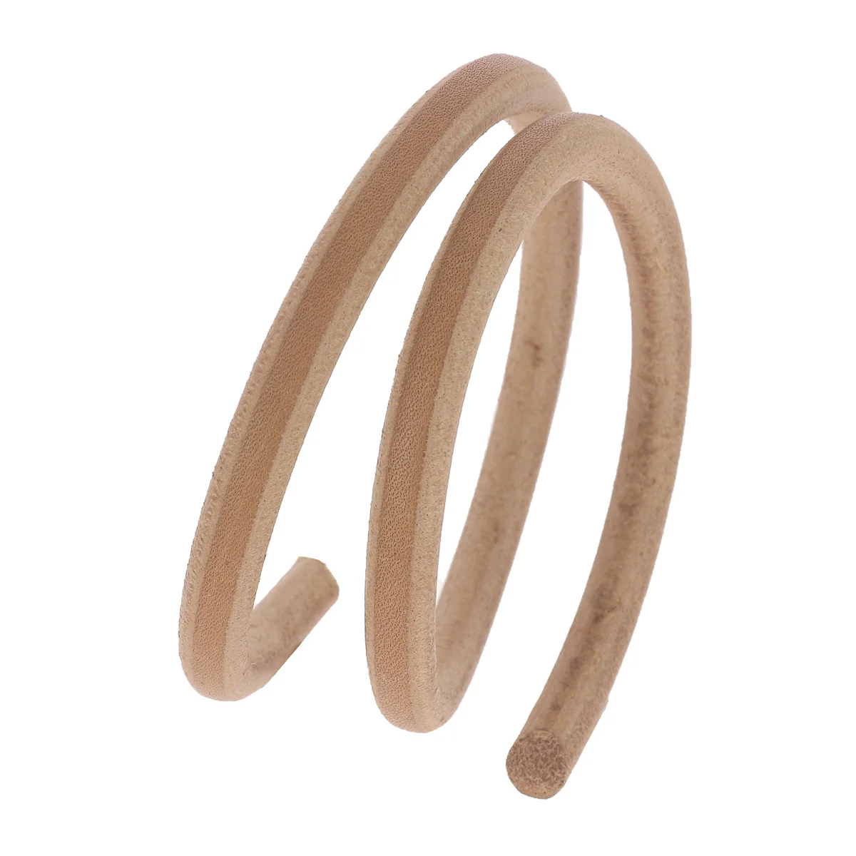 Lacet en cuir Teinté Huilé Rond – NATUREL