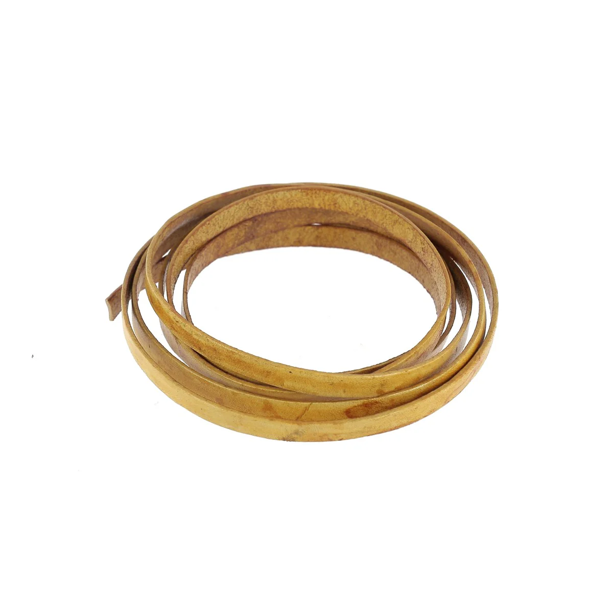 Lacet en cuir teinté effet délavé Plat - Largeur 3mm - Image 3