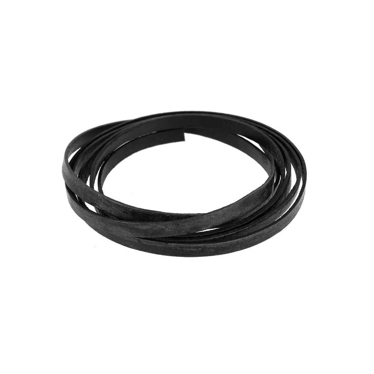 Lacet en cuir teinté effet délavé Plat - Largeur 3mm - Image 9