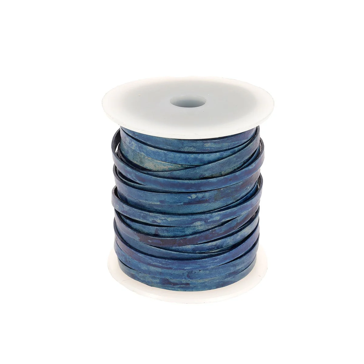 Lacet en cuir teinté effet délavé Plat - Largeur 4mm - Image 4