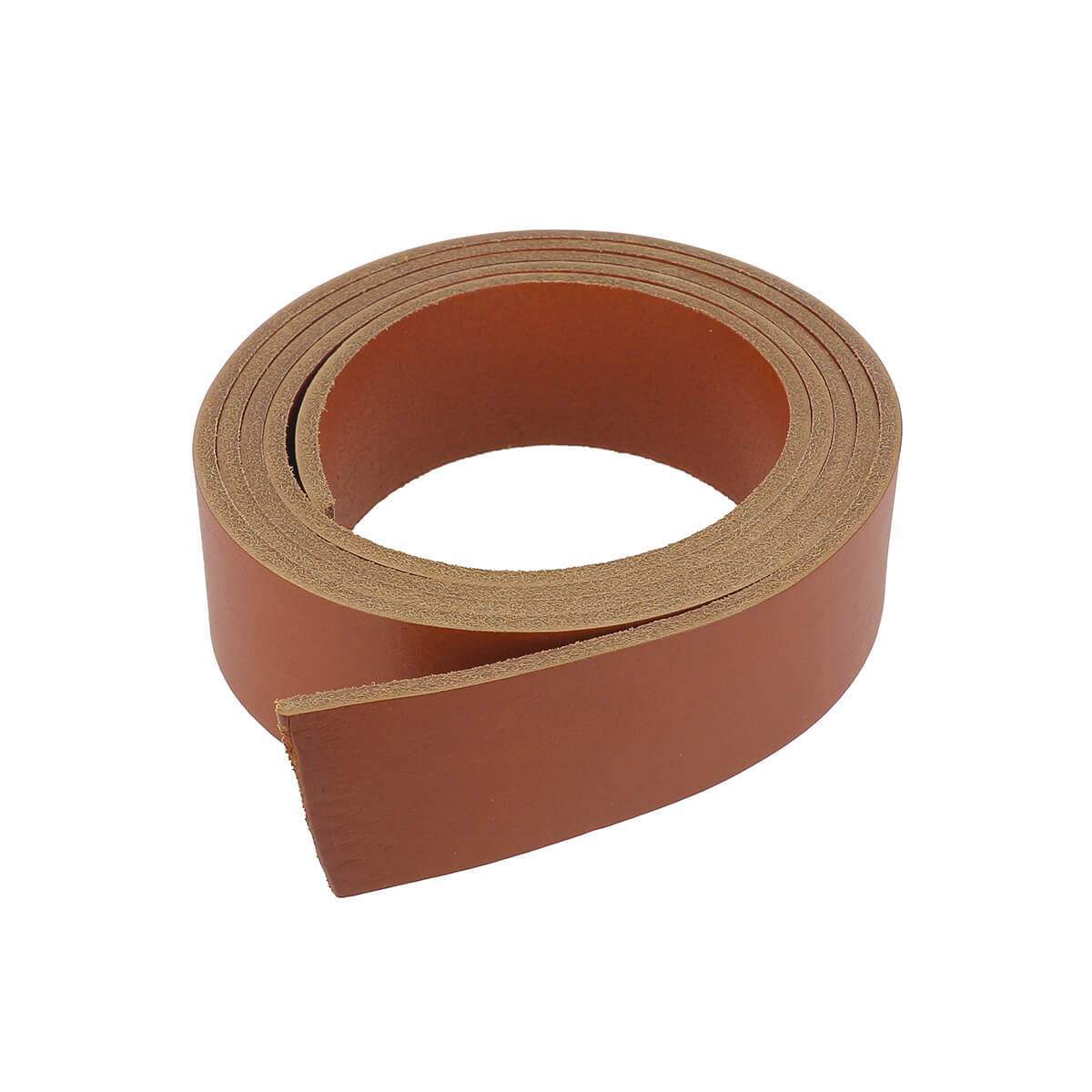 Lanière en cuir de collet NOURRI FOULONNÉ tannage végétal - MARRON CUERO - Ép 3,4mm - Image 2