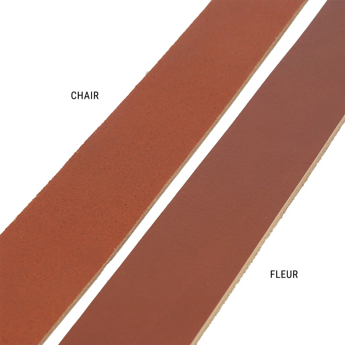Lanière en cuir de collet NOURRI FOULONNÉ tannage végétal - MARRON CUERO - Ép 3,4mm - Image 5