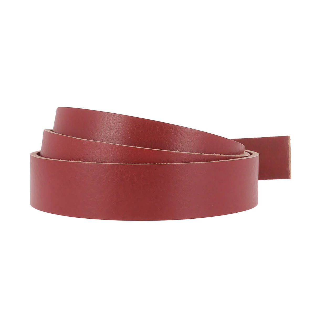 Lanière en cuir de collet NOURRI FOULONNÉ tannage végétal - ROUGE CARMIN - Ép 3,4mm