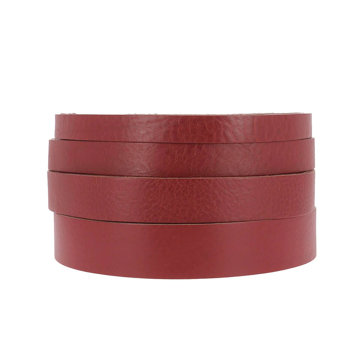 Lanière en cuir de collet NOURRI FOULONNÉ tannage végétal - ROUGE CARMIN - Ép 3,4mm - Image 3