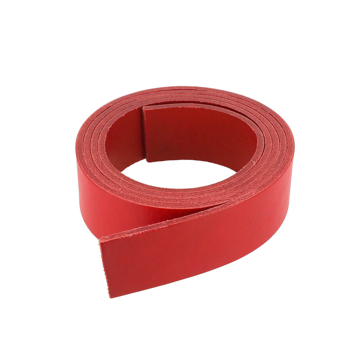 Lanière en cuir de collet NOURRI FOULONNÉ tannage végétal - ROUGE VIF - Ép 3,4mm - Image 2