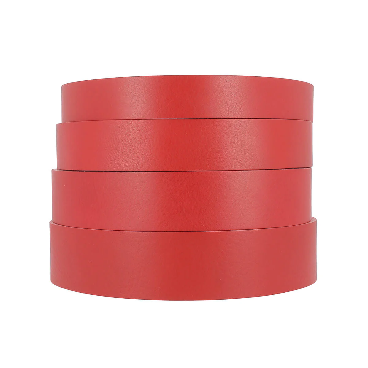 Lanière en cuir de collet NOURRI FOULONNÉ tannage végétal - ROUGE VIF - Ép 3,4mm - Image 3
