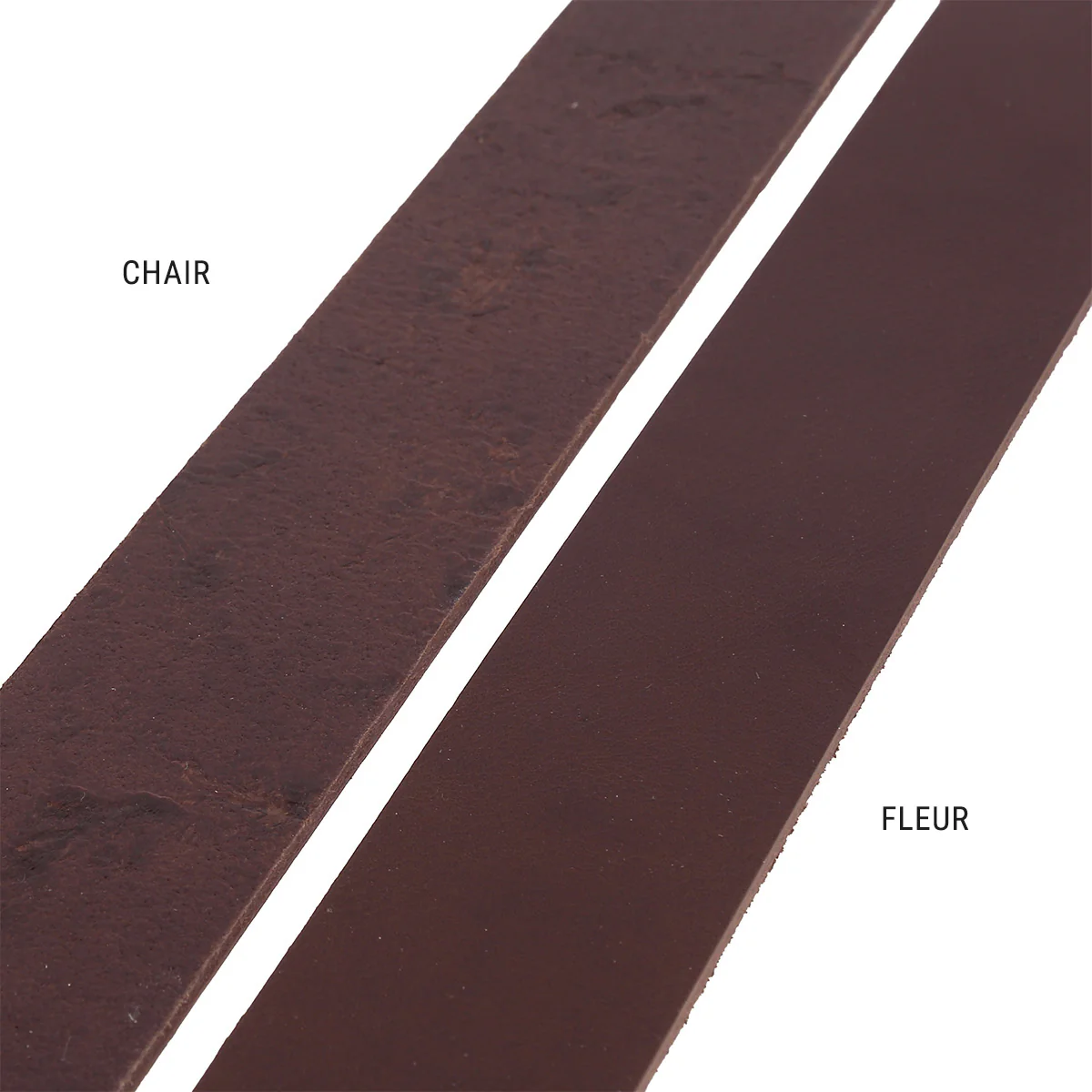 Lanière en cuir de collet NOURRI LISSE tannage végétal - CHOCOLAT - Ép 3,2mm - Image 3