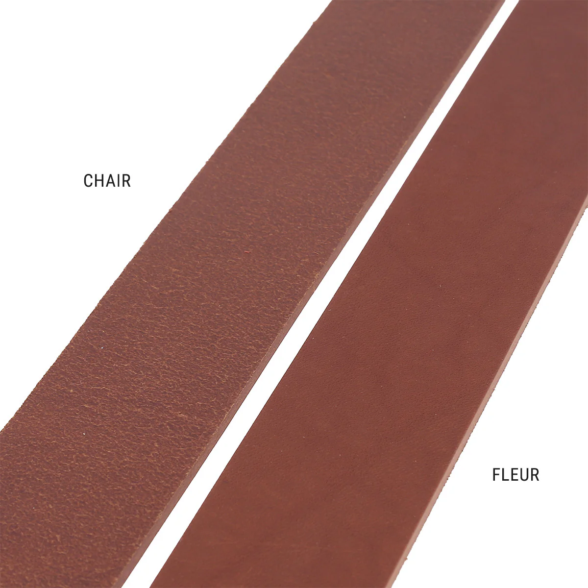 Lanière en cuir de collet NOURRI LISSE tannage végétal - MARRON - Ép 3,2mm - Image 3