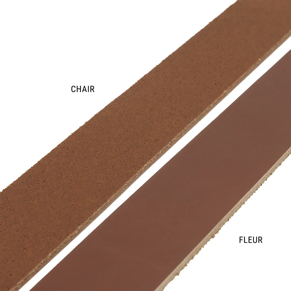 Lanière en cuir de collet tannage végétal - COGNAC - Ép 3,4mm - Image 5
