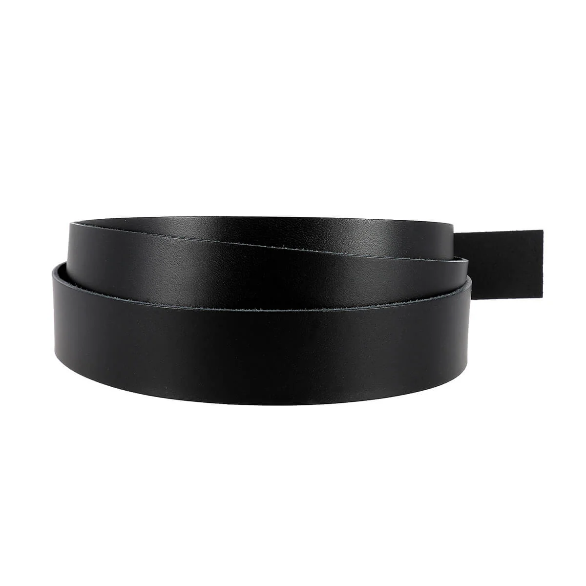 Lanière en cuir de collet tannage végétal - NOIR - Ép 1,9mm