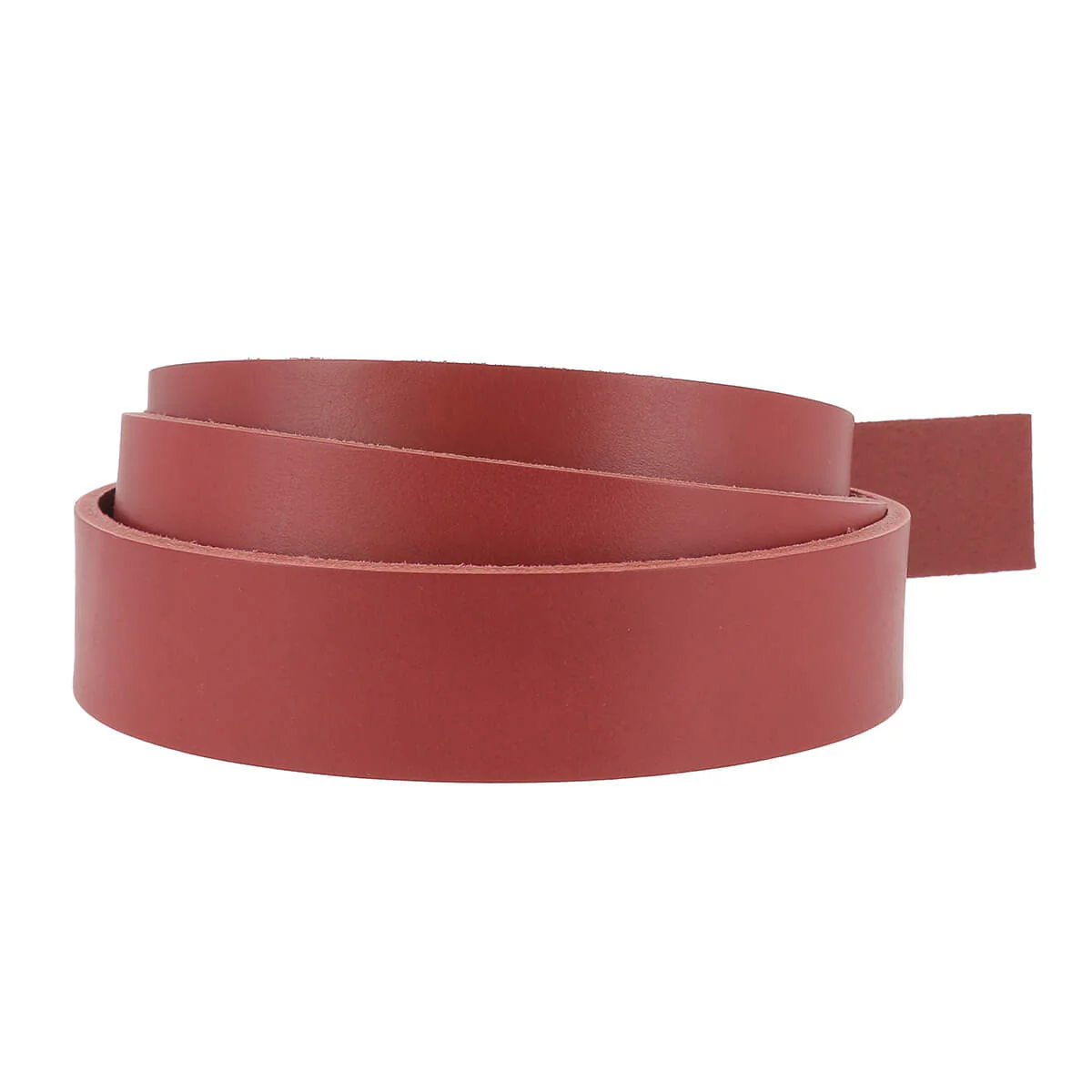 Lanière en cuir de collet tannage végétal - ROUGE FONCÉ - Ép 3,4mm
